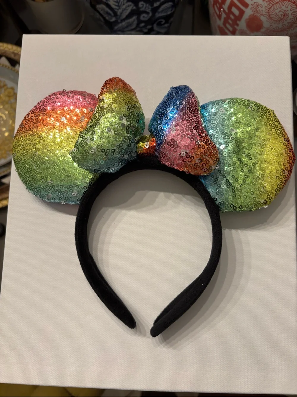 Sequin Rainbow Mouse Ear Headband for Kids